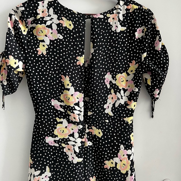 Topshop Spot Floral Tie Tea Dress - Picture 13 of 15